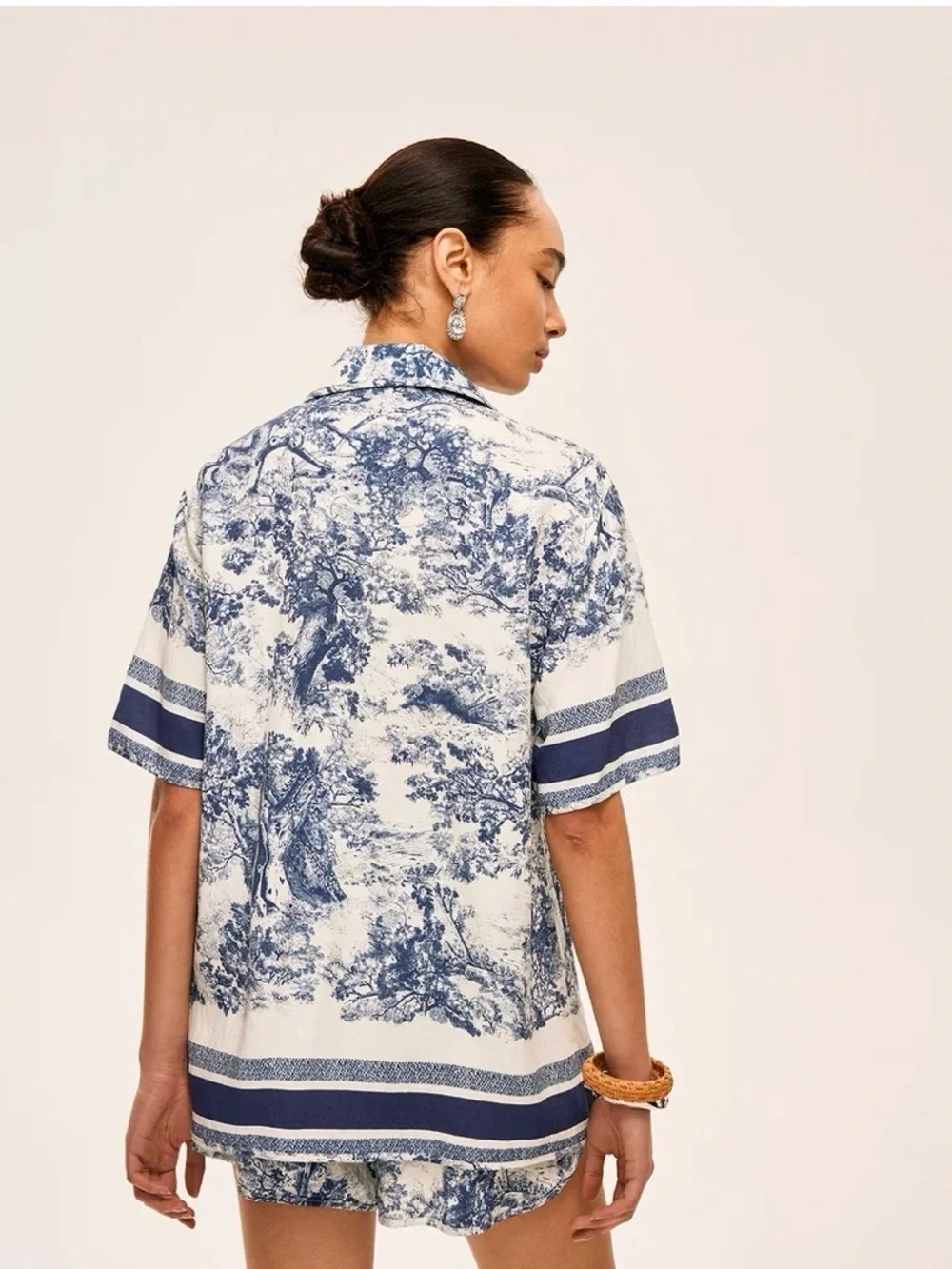 Commense [The Dior Set] Printed Contrast Trim Short Set NWT Small